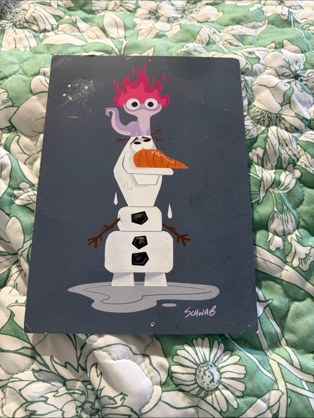 Disney WonderGround Gallery Olaf Bruni Salamander Frozen 2 5x7 Inch Postcard